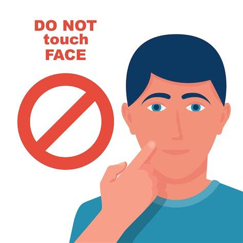 No Toque La Cara Señal Roja Prohibitiva Prevención De Enfermedades