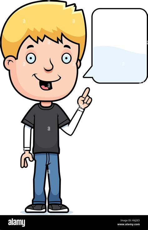 A Cartoon Illustration Of A Teenage Boy Talking Stock Vector Image