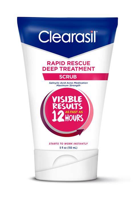 Acne Treatment Scrub Clearasil Rapid Rescue Deep Treatment Scrub With