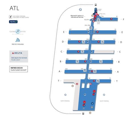 Atlanta Airport Map Airport Map Hartsfieldjackson
