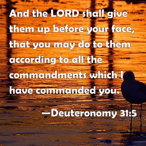 Deuteronomy 315 And The Lord Shall Give Them Up Before Your Face That