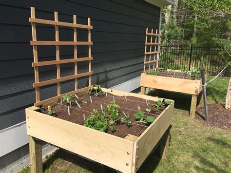 In fact, every year since we moved to i followed ana white's plans for her cedar raised beds. Ana White | Counter height 4'x4' square footage gardening ...