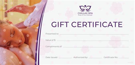 Massage Gift Certificate Template Free Printable TEMPLATES