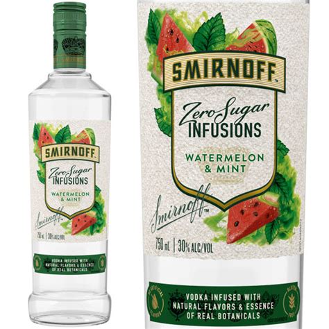 Smirnoff Infusions Zero Sugar Watermelon And Mint Vodka 750ml