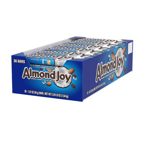 Almond Joy Coconut Almond Milk Chocolate Standard Candy Bar Box 16