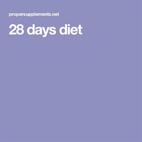 28 Days Diet Diet Day 28 Days