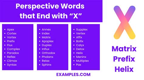 450 Words That End With X Meaning Pdf