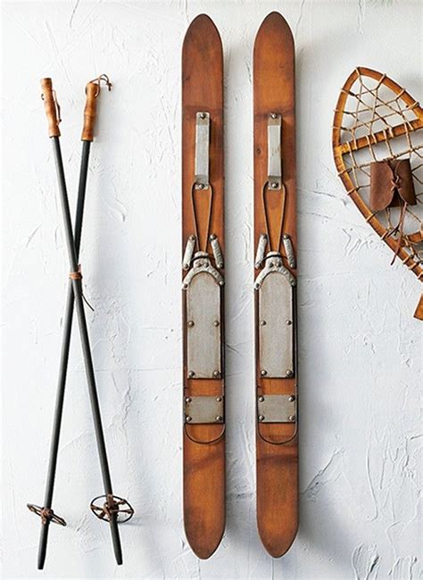 Vintage Inspired Wooden Ski Ski House Decor Vintage Skis Ski Decor