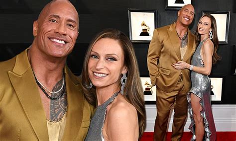 dwayne the rock johnson and wife lauren hashian attend grammys hours after wrapping new film