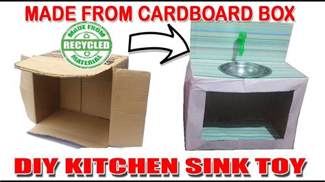 Diy Kitchen Sink Toy For Kids Cardboard Crafts Youtube