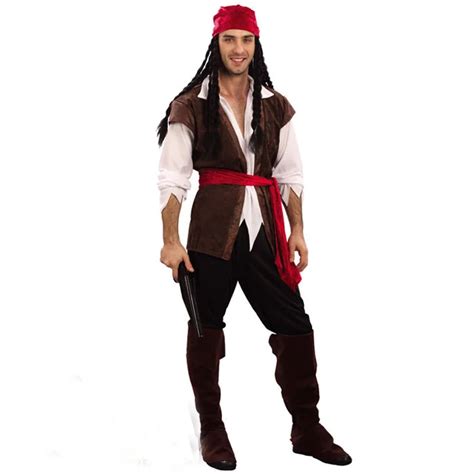 New Pirates Of The Caribbean For Adult Halloween Men Costumes Cosplay Fancy Dress In Mens
