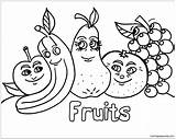 Fruits Funny Coloring sketch template