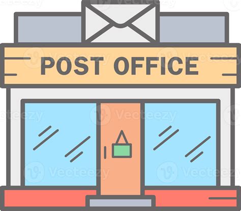 Post Office Building Line Icon Urban Architecture Element 22926020 Png