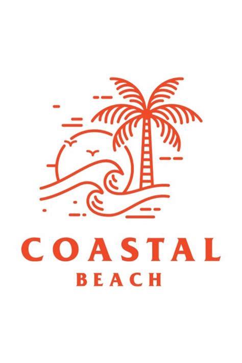 Coastal Beach Logo Beach Logo Holiday Logo Surf Logo
