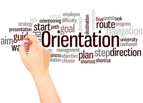 Orientation Word Cloud Hand Writing Concept Stock Illustration