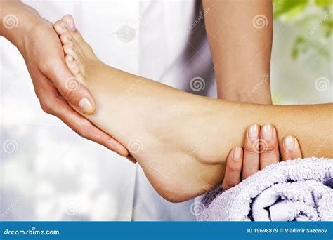 foot massage in the spa salon stock image image of salon physical 19698879