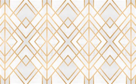 Art Deco Diamond Pattern Wallpaper For Walls Golden Geo