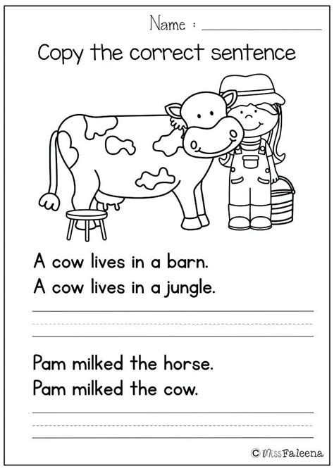 Sentences For First Graders To Write