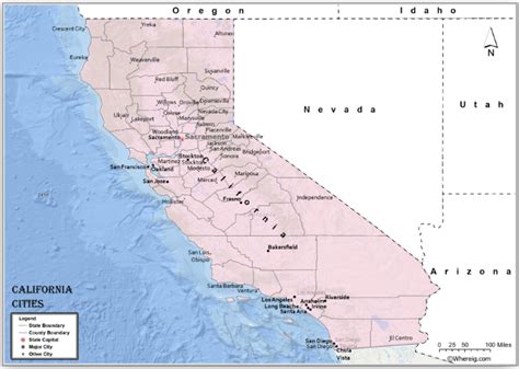 Map Of California Cities List Of Cities In California By Population