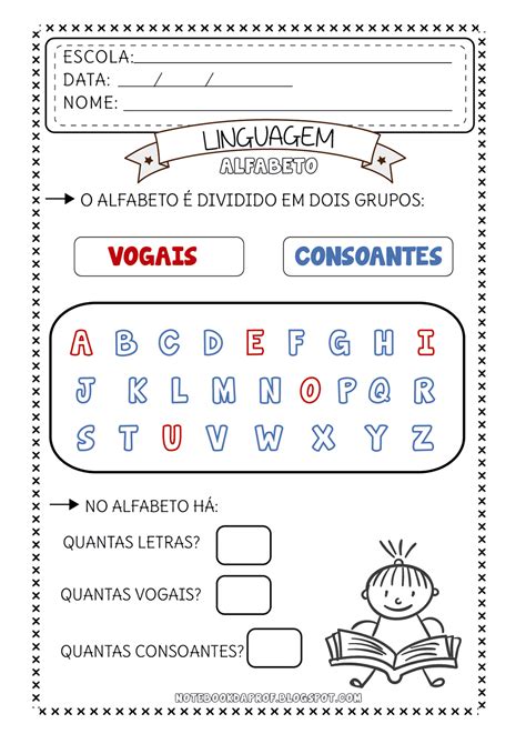 Notebook Da Profª Atividades Alfabeto Vogais E Consoantes