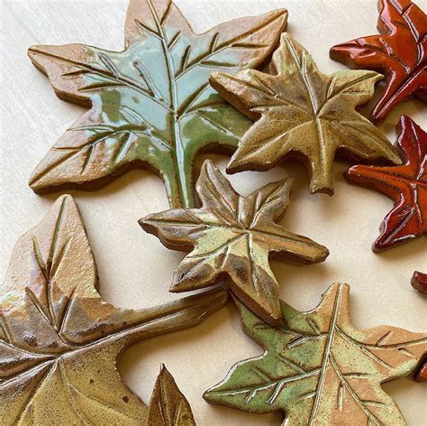 Maple Fall Leaf Tiles Pack For Mosaic And Wall Art 10 Pieces Etsy