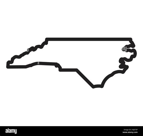 North Carolina Nc State Shape Map Outline Simplified Usa Vector