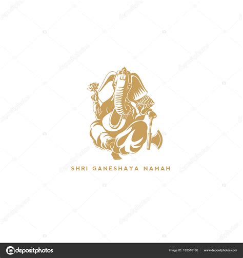 Golden Lord Ganesh Vector Illustration Stock Vector By ©vicasso 183510180