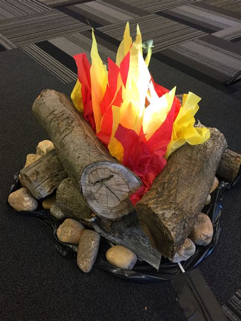 Fake Campfire Made With A Fan Tissue Paper And Led Lamps Christmas