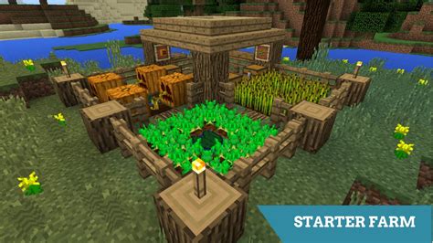 Minecraft Simple Starter Farm Ideal For Survival Build Tutorial Youtube