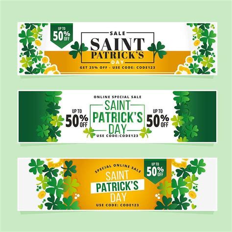 St Patrick S Day Sale Banners Vector Art At Vecteezy