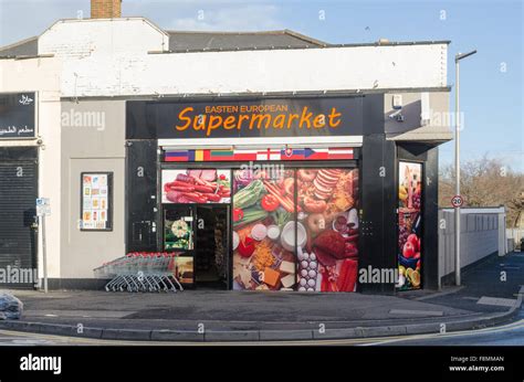 Colourful Eastern European Supermarket Shop Front In West Bromwich