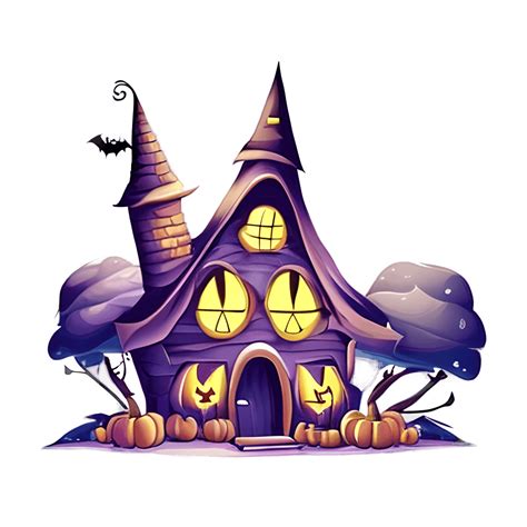Fairy Halloween Witch House Realistic 4k Illustration Clipart