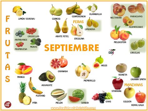 Verduras y frutas del mes septiembre QSN Qué Sabes de Nutrición