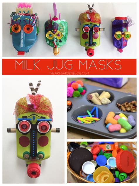 Milk Jug Faces Recycled Art Projects Milk Jug Crafts Plastic Bottle Art