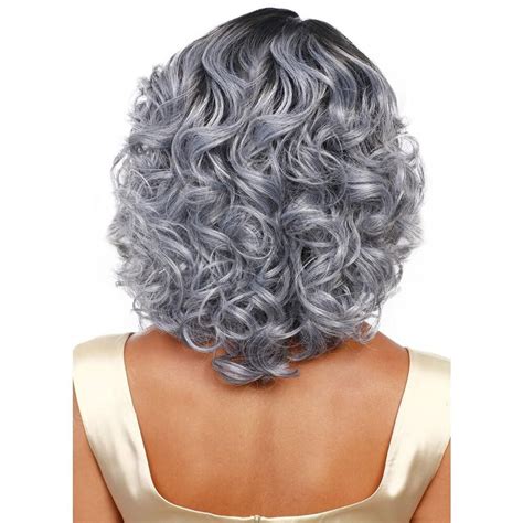 Silver Gray Curly Wig Middle Aged And Elderly Short Wavy Wig Etsy