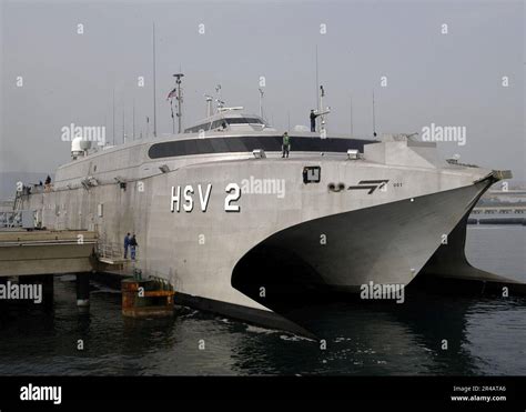 Us Navy The High Speed Vessel Two Hsv 2 Swift Maneuvers Her Way Into