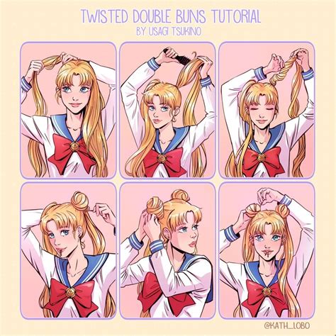 Double Buns Tutorial An Art Print By Katherine Lobo Sailor Moon Hair