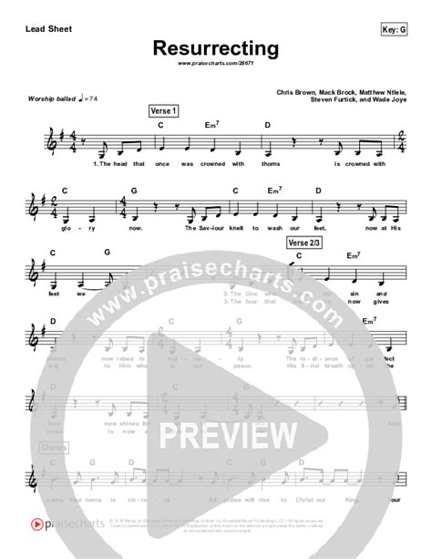 Resurrecting Simplified Sheet Music PDF Elevation Worship PraiseCharts
