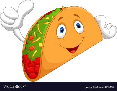 Taco Cartoon Giving Thumb Up Royalty Free Vector Image