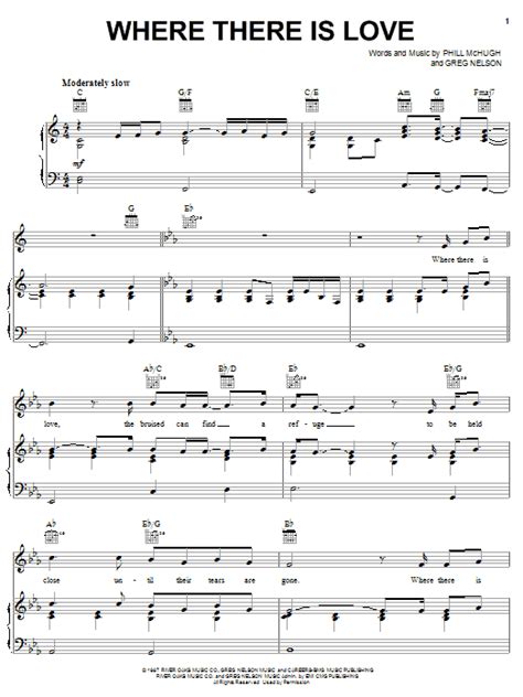 Where There Is Love Sheet Music Phill Mchugh Piano Vocal And Guitar