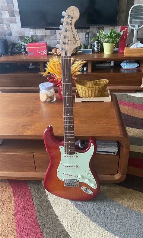 Squier Cherry Sunburst Standard Stratocaster Hobbies Toys Music