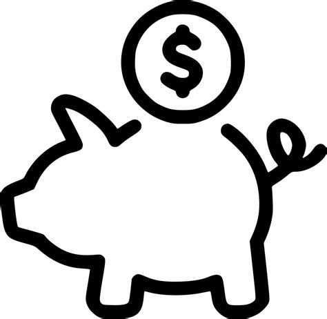 Modify colors and shapes using the icon editor. Black And White Piggy Bank PNG Transparent Black And White ...