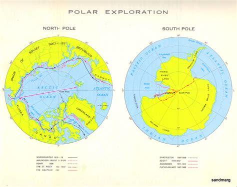 1965 Map Of Polar Exploration