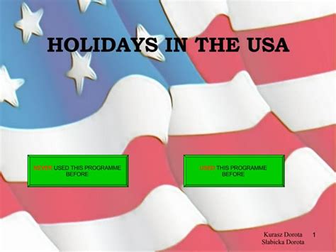 Holidays In The Usa Ppt