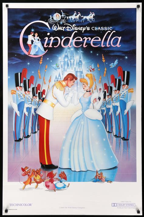 Cinderella 1950 Original R1987 One Sheet Movie Poster Original Film
