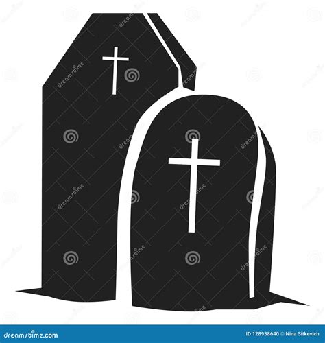 Grave Icon Simple Style Stock Vector Illustration Of Death 128938640