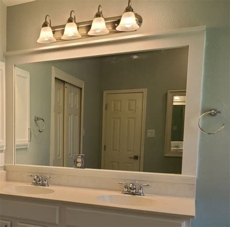 How To Frame A Builder Grade Bathroom Mirror The Easy Way Dengarden