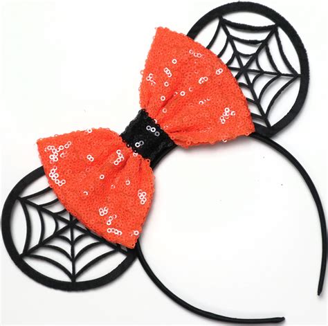 Halloween Minnie Mouse Sequin Ears Orange Mickey Mouse Sequin Etsy
