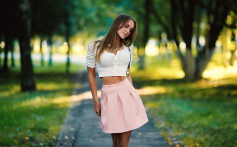 Women Model Sergey Baryshev Long Hair Blonde Depth Of Field Women Outdoors Elena Butusova