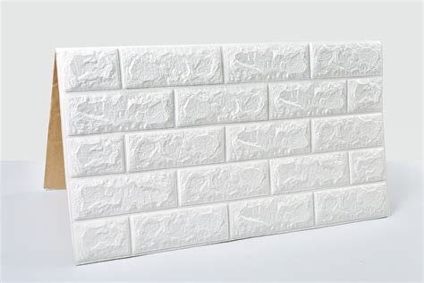 White Brick 3d Self Adhesive Wall Panels Foam Wallpaper For Etsy